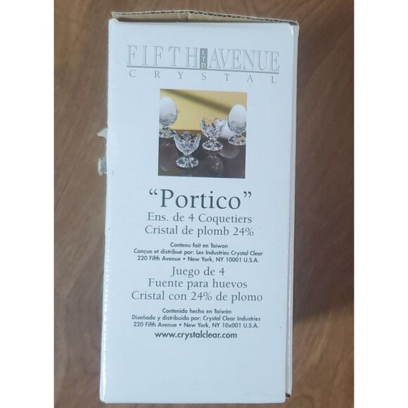 Fifth Avenue Crystal "Portico" Set Of 4 Egg Holders 24% Lead Crystal - Picture 5 of 5